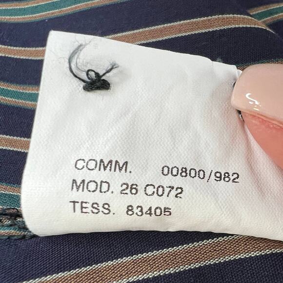 Vivienne Westwood Red Label Blue Striped Bib-Front Button-Up Long Sleeve Top L - Picture 9 of 9